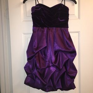 Strapless Purple Dress